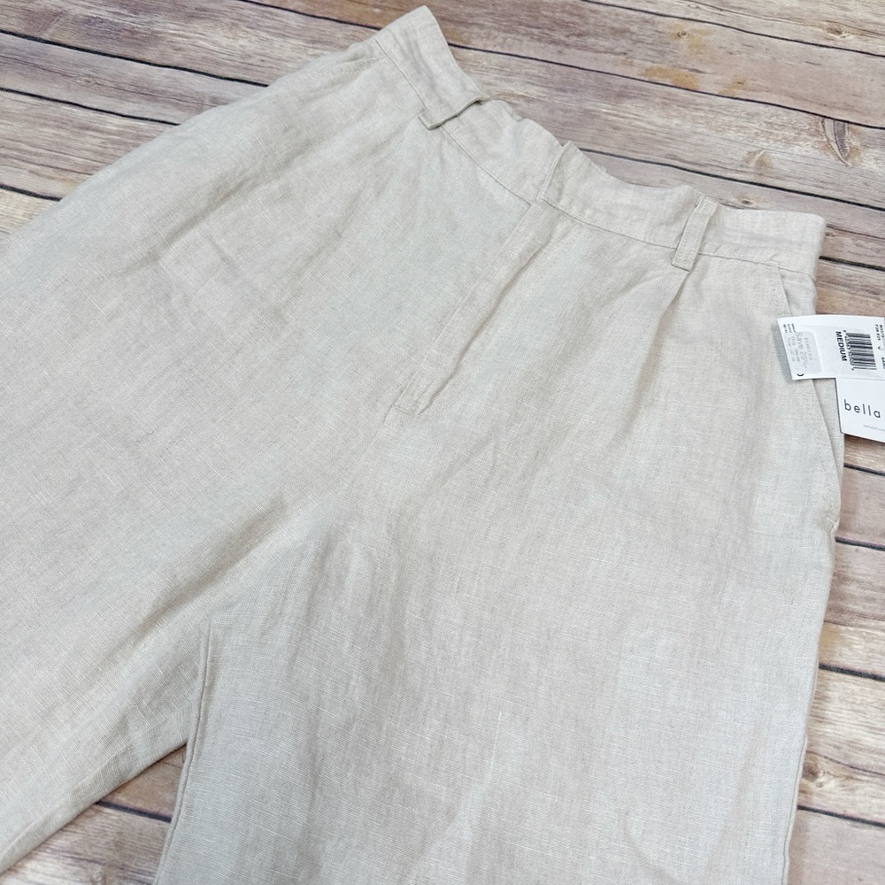 Bella Dahl Relaxed Pleat Front Linen Trouser Sand Size M - Picture 4 of 7